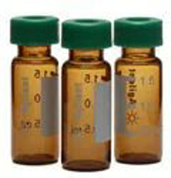 Imagen de Viales de Vidrio Ámbar x 100 con Tapa Rosca con Septa Tri-Capa  Agilent (PTFE/Silicona/PTFE)