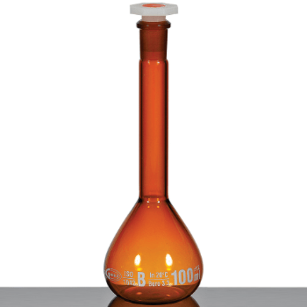 Imagen de Matraz Aforado Ámbar con Tapa Glassco 500ml