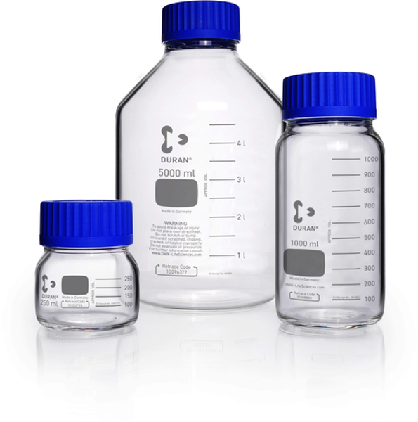 Imagen de Caja de 10 Frascos Cuello Ancho y Rosca 250ml Duran