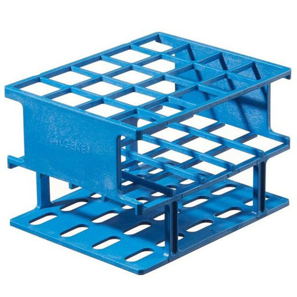 Imagen de Gradilla Acetal Cuadrada Azul para 20 Tubos 20mm Nalge-Nunc