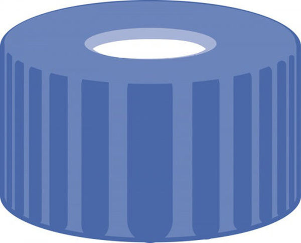 Imagen de Paquete de 100 Tapas Rosca Azul PP N°9 con Septa Silicona Bi/PTFE Ro Macherey-Nagel