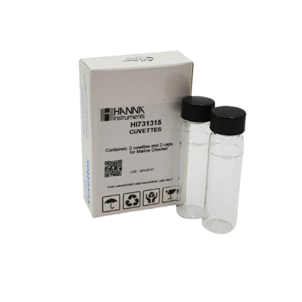 Imagen de Set de 2 Cubetas de vidrio y tapas para colorímetros Checker HC Hanna