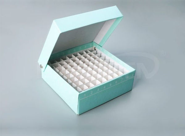 Imagen de Cryobox para 100 Viales 1,5/2 ml de Cartón con Tapa Viajera