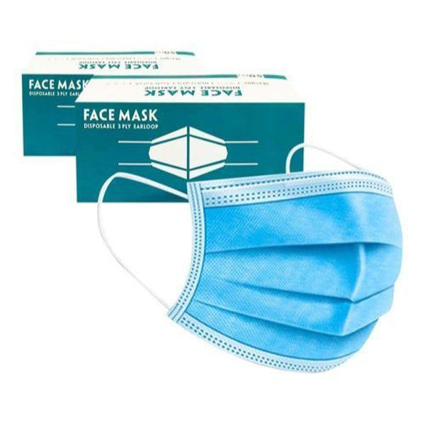 Imagen de Tapabocas Descartable con Elástico Celeste Tricapa