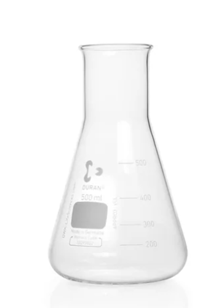 Imagen de Erlenmeyer Graduado Cuello Ancho 500ml DWK
