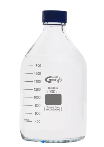 Imagen de Frasco de Vidrio Graduado con Tapa y Anillo 2L Glassco