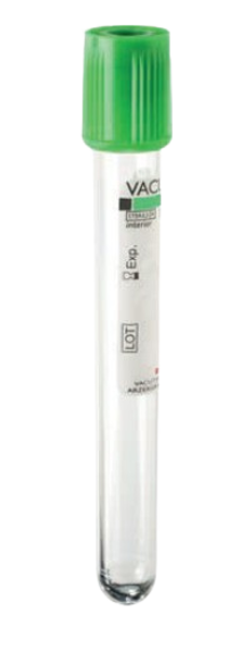 Imagen de Tubos Litio Heparina Tapa Verde 4ml Kima (100us)