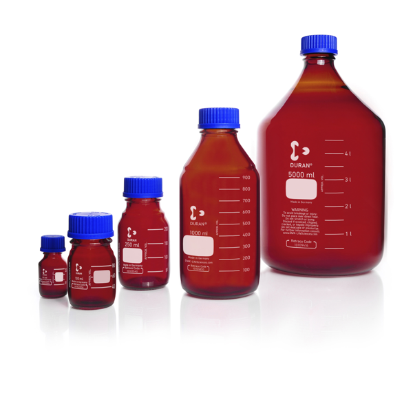 Imagen de Frasco 250ml Graduado Ámbar con Tapa DWK