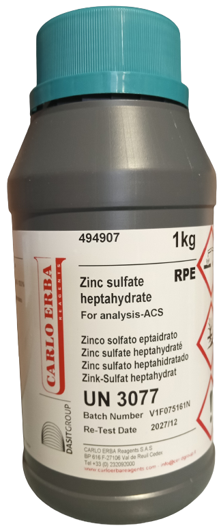 Zinc Sulfato 7H2O RPE ACS PA x 1Kg