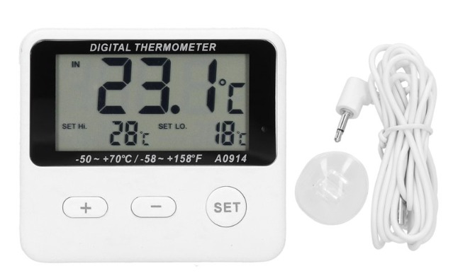 Termómetro Temperatura Actual y Alarma con Sonda