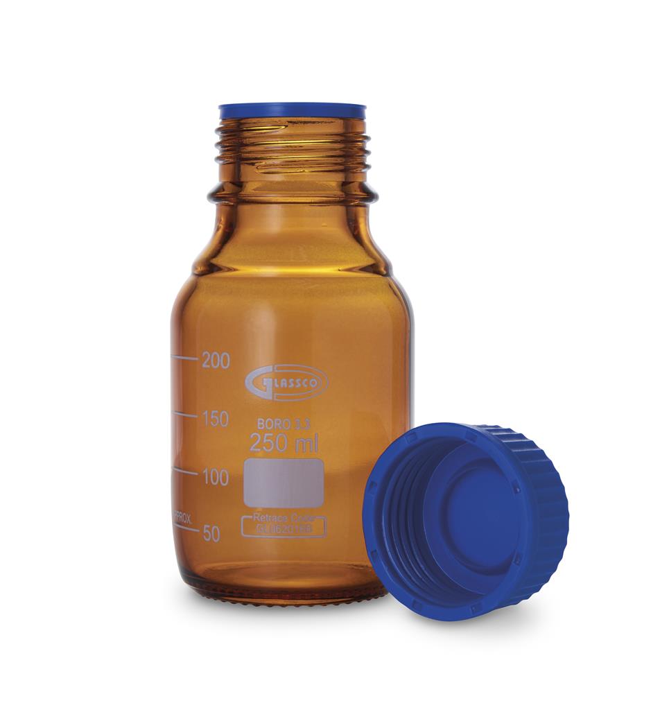 Frasco Ambar 250 ml con Tapa Rosca  Caja de 10 unidades 