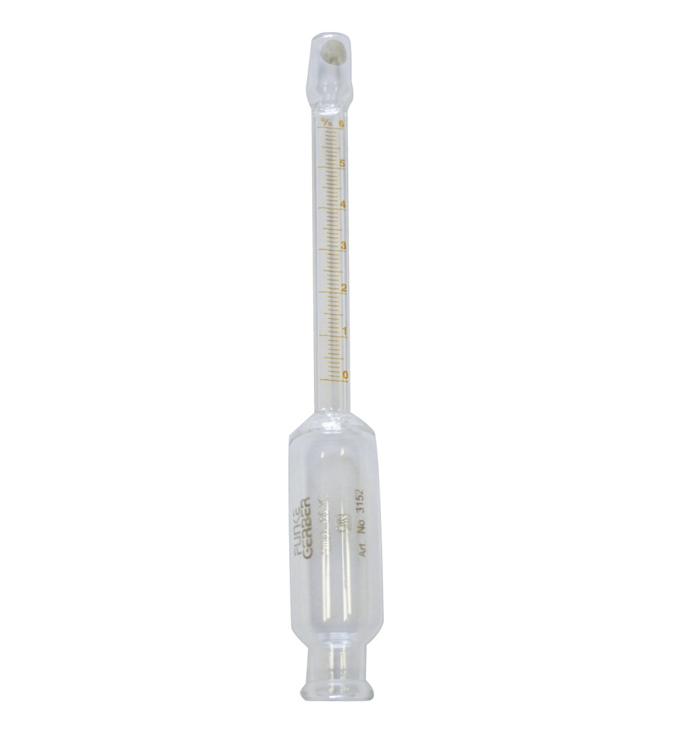 Butirómetro para Leche 0-7% sin Tapón Funke-Gerber 
