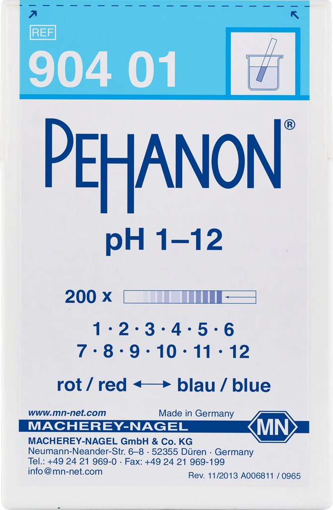 Tiras de pH 1.0-12.0 Macherey-Nagel - PEHANON