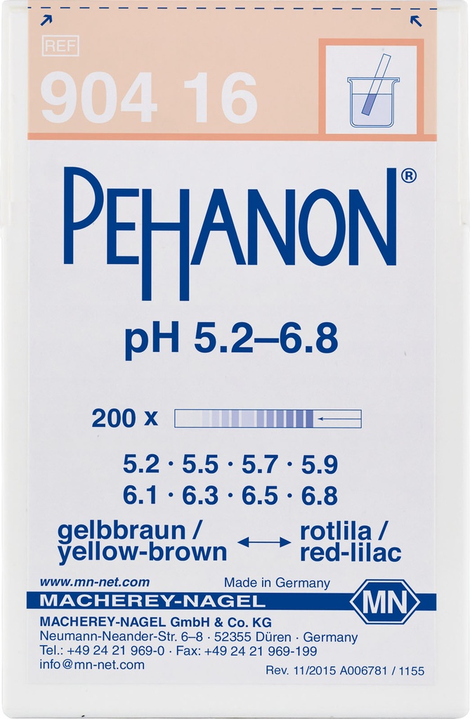 Tiras de pH 5.2-6.8 Macherey-Nagel - PEHANON