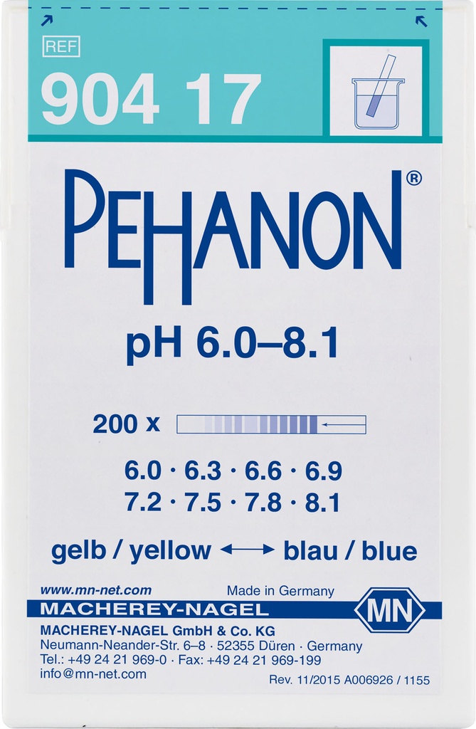 Tiras de pH 6.0-8.1 Macherey-Nagel - PEHANON