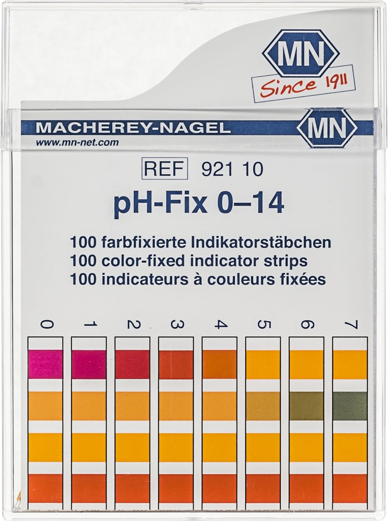 Caja de 100 Tiras Indicadoras de pH Macherey-Nagel - 0.0-14.0