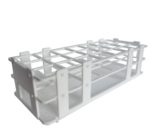 [ELE166.303.02 C6] Gradilla Desarmable de Plástico para 60 Tubos 16mm Glassco