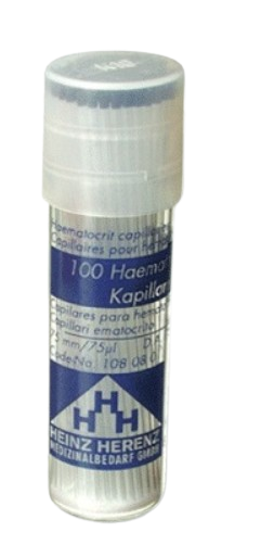 [ELE1080801 P100] Pack de 100 Capilares sin Heparina Heinz Herenz