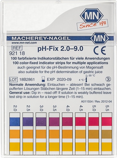 [92118] Tiras Indicadoras de pH Macherey-Nagel - 2.0-9.0