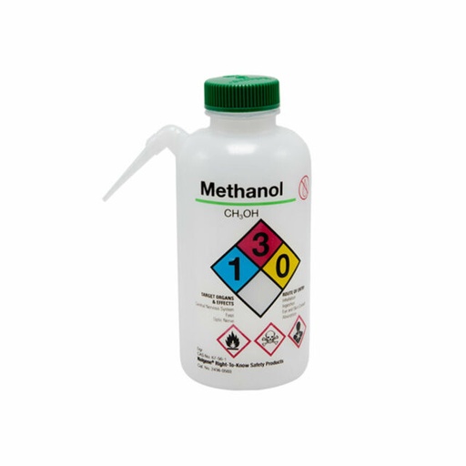 [2436-0503] Piceta 500ml LDPE para Metanol Etiqueta Verde Nalge-Nunc
