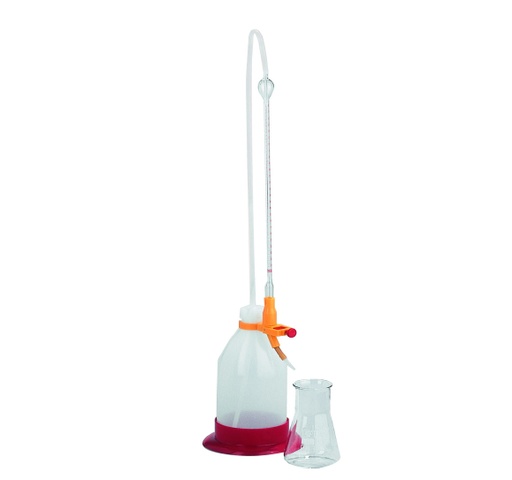 [4530] Acidímetro con Bureta 0-10ml con Reservorio 500ml y Base Funke-Gerber