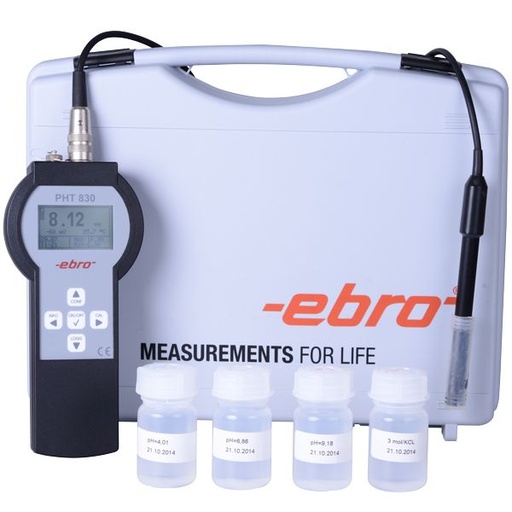 [SERVIMET0011] pH-metro Set 3 con Electrodo con Compensación de Temperatura Ebro PHT 830